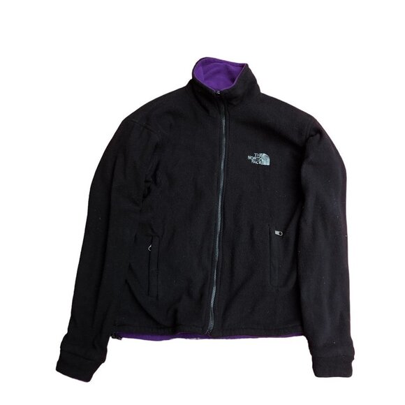 VINTAGE Reversible The North Face Fleece Jacket Black/Purple Medium - Picture 6 of 16